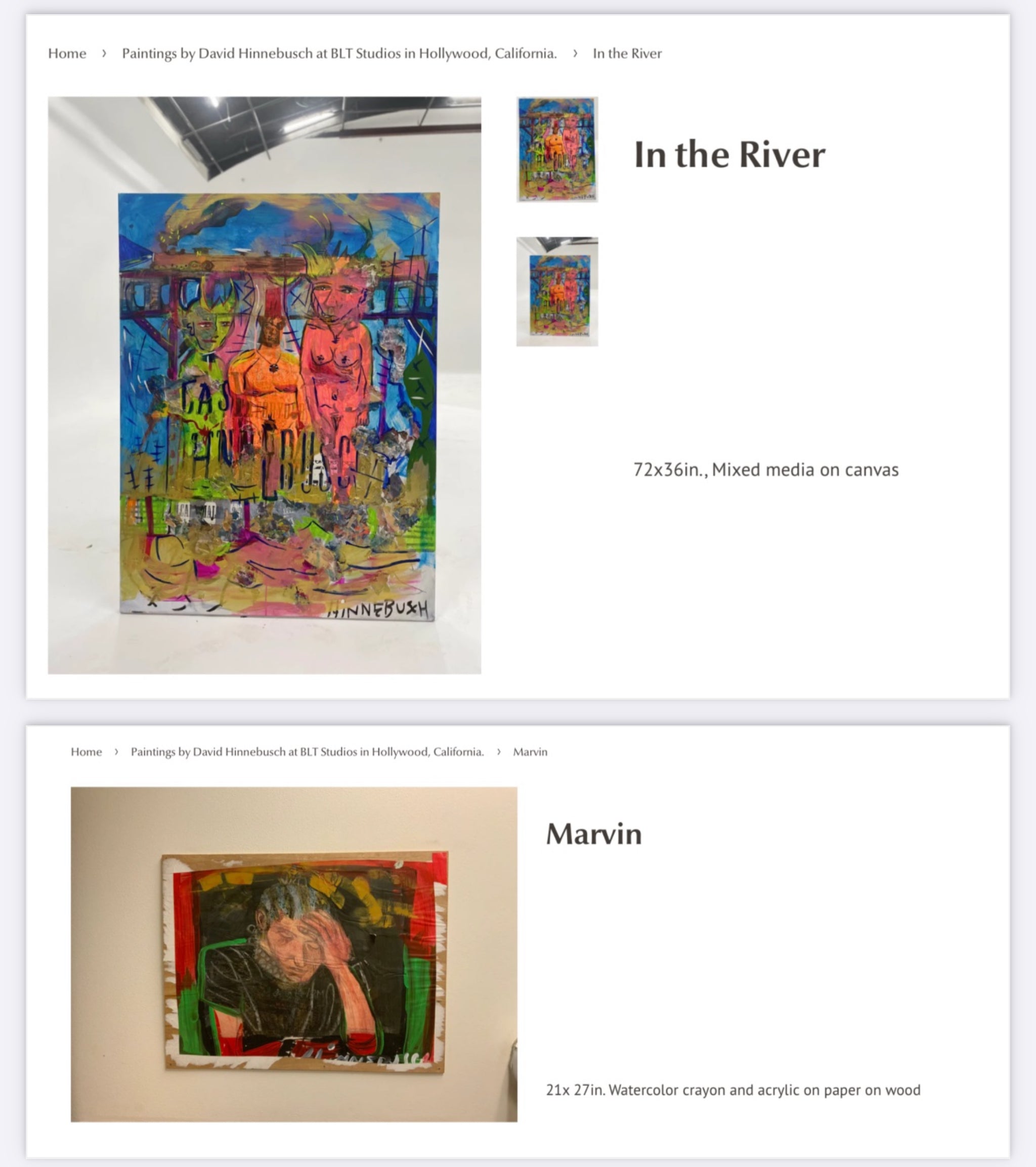 Free PDF Catalog of David Hinnebusch artwork at BLT Studios