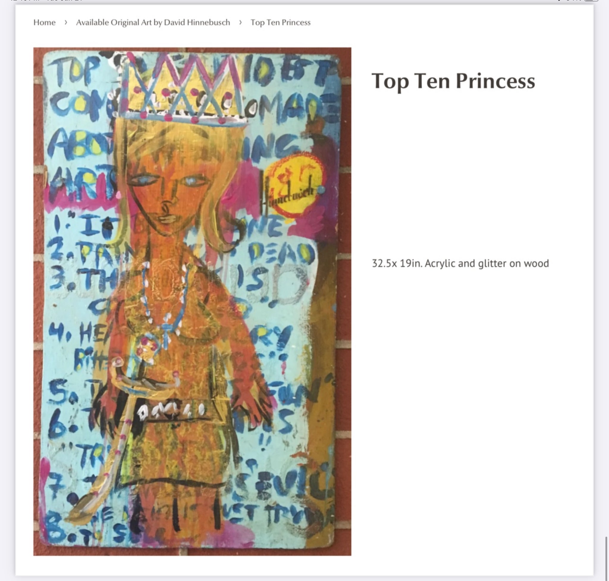 Free PDF Catalog of David Hinnebusch artwork at BLT Studios