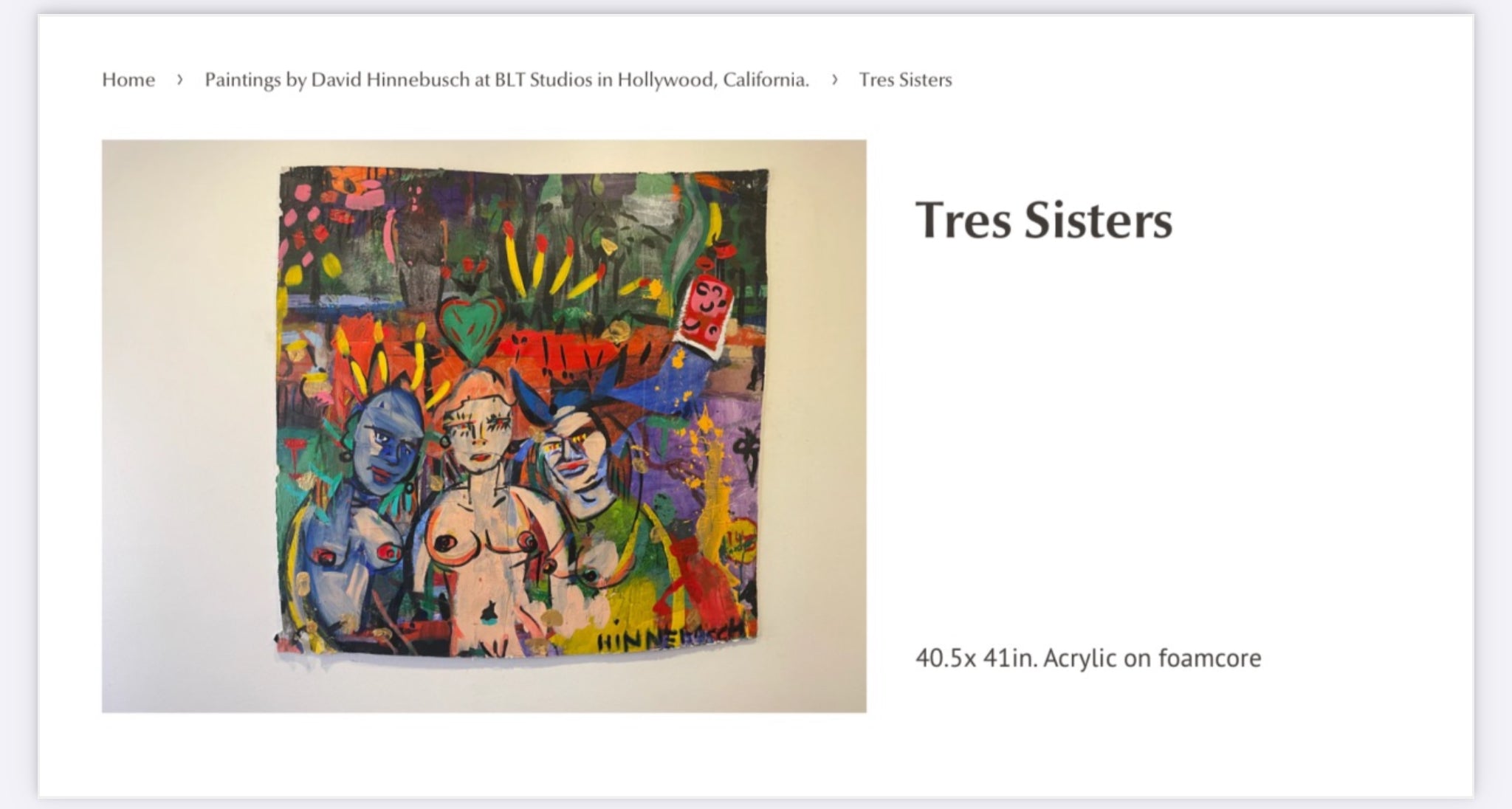 Free PDF Catalog of David Hinnebusch artwork at BLT Studios