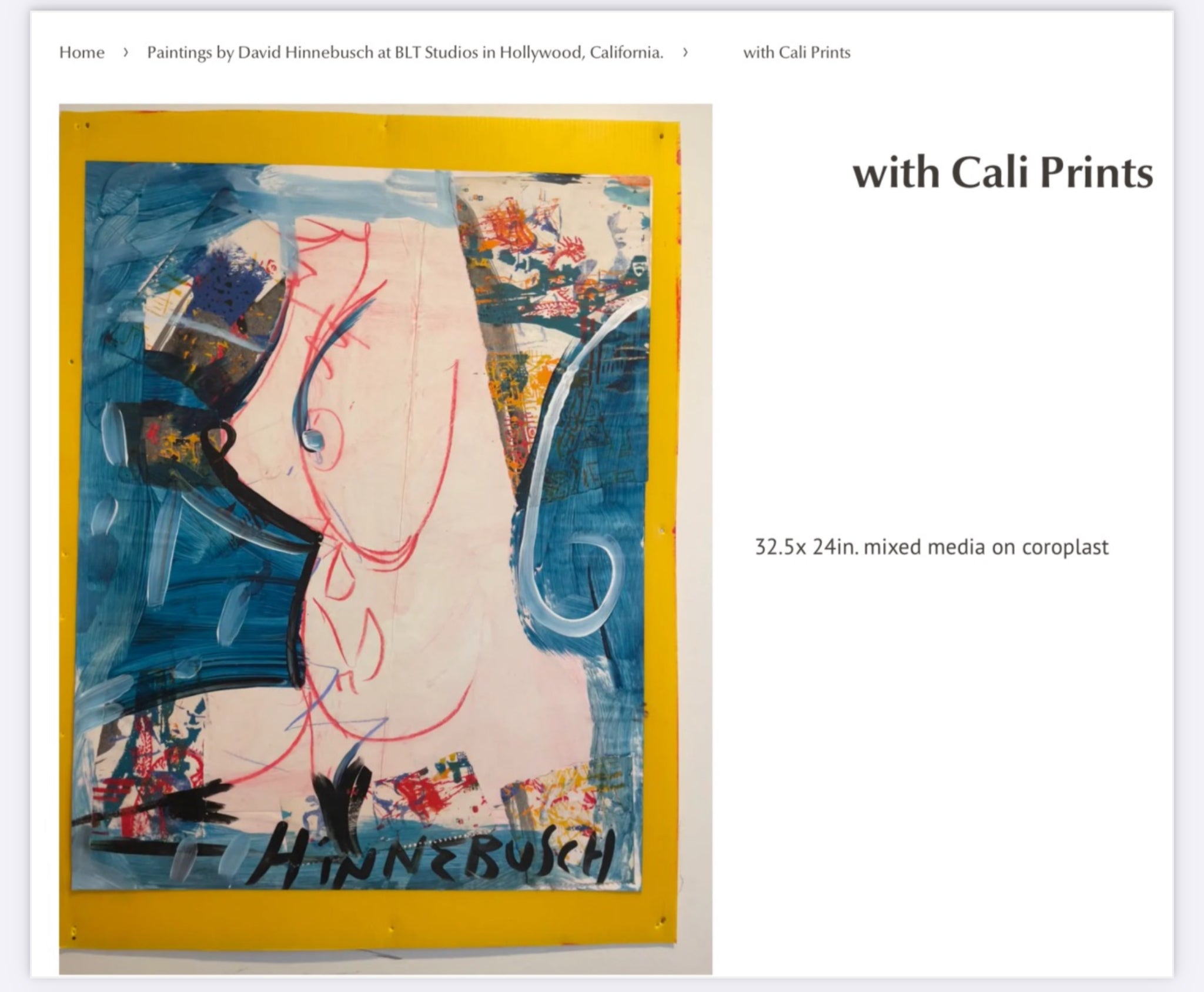 Free PDF Catalog of David Hinnebusch artwork at BLT Studios