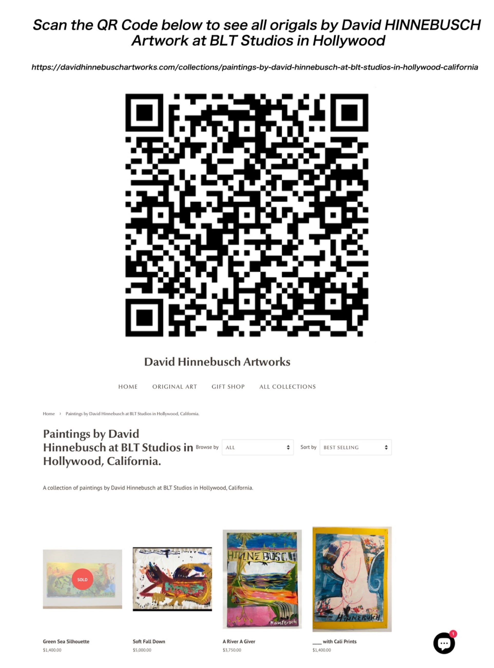 Free PDF Catalog of David Hinnebusch artwork at BLT Studios