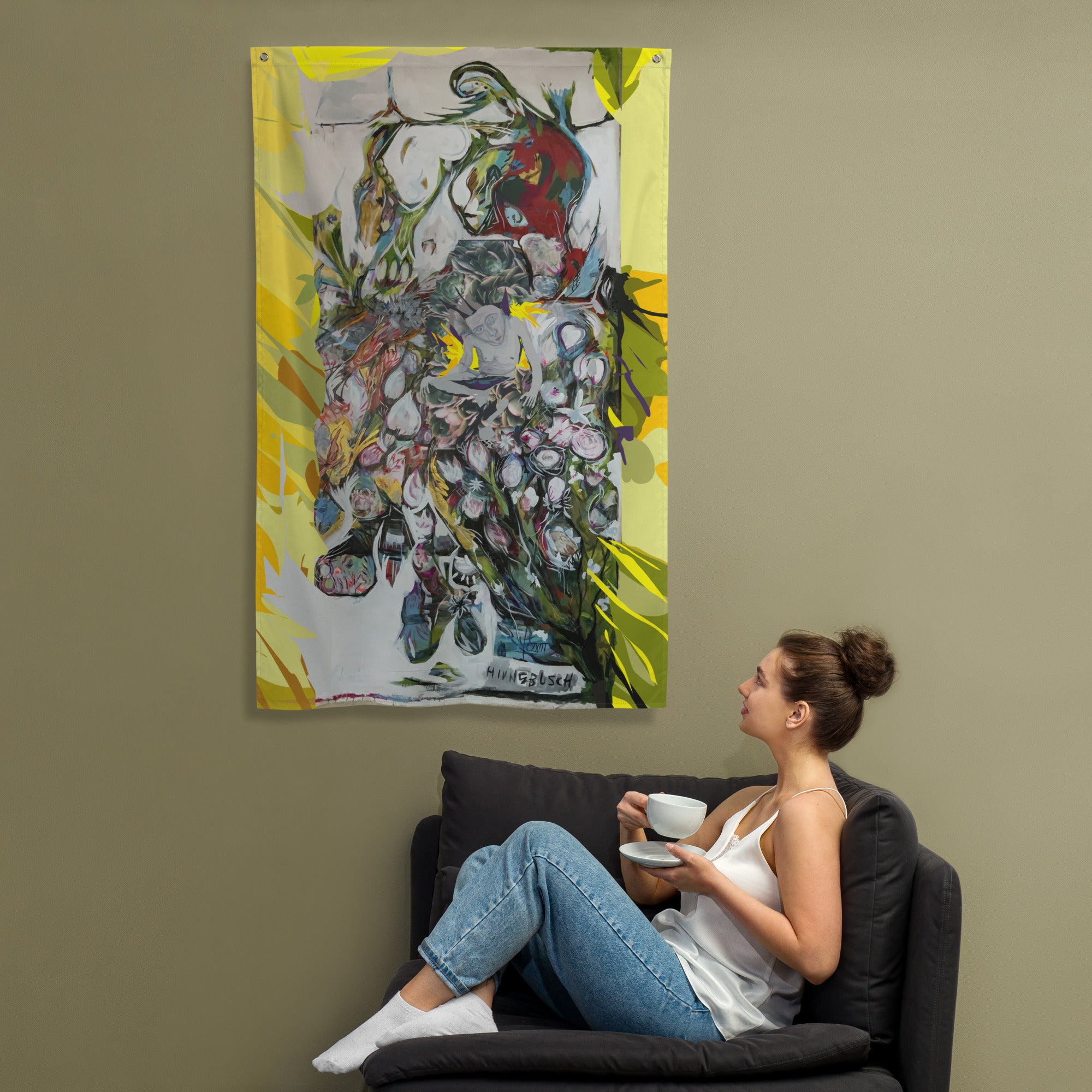 Self Portrait in a Flower Pot - Flag