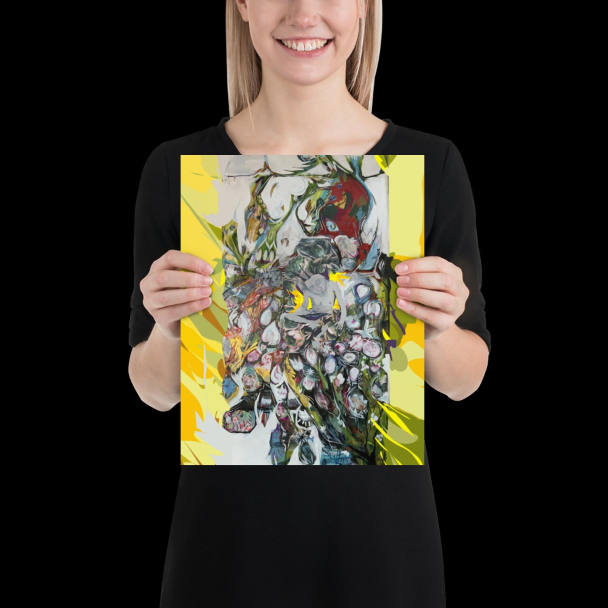 Self Portrait in a Flower Pot - Poster