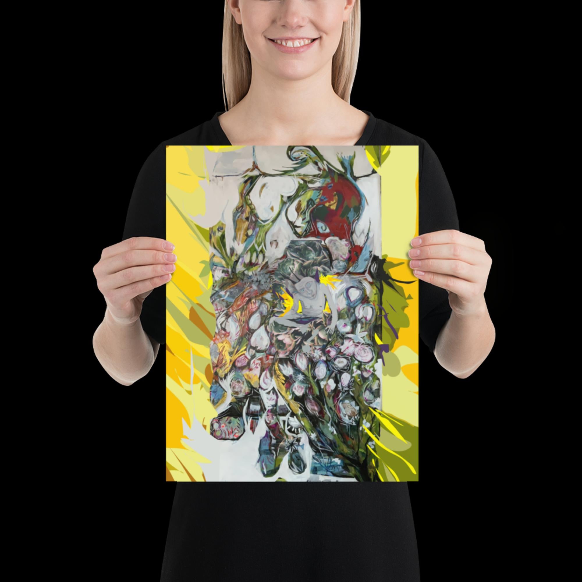 Self Portrait in a Flower Pot - Poster