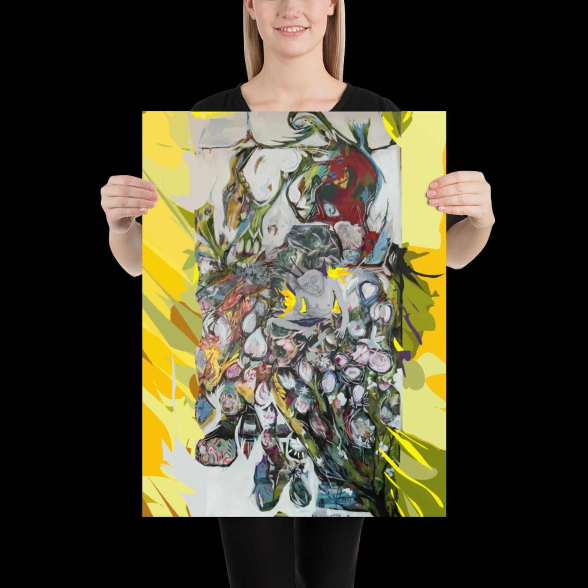 Self Portrait in a Flower Pot - Poster