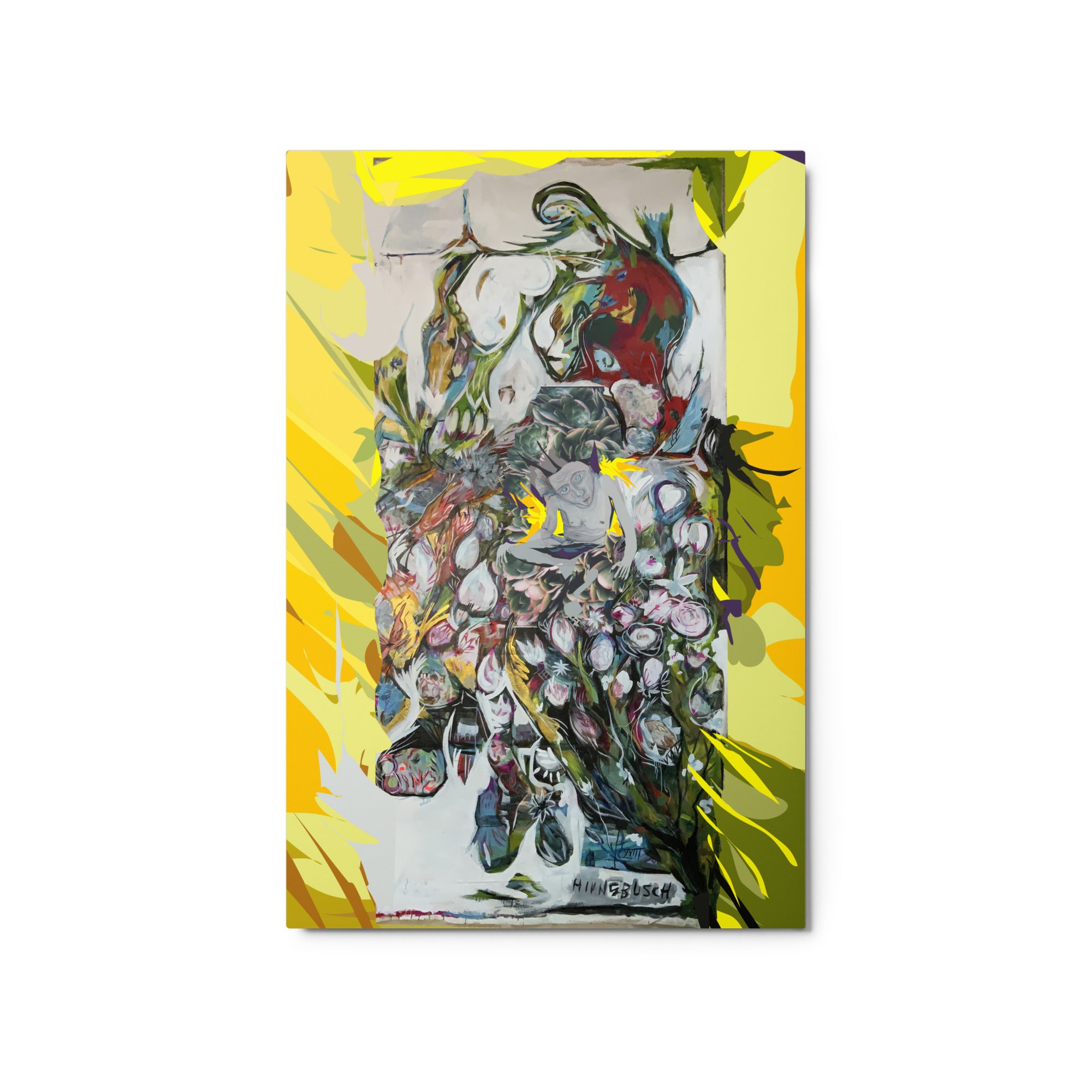 Self Portrait in a Flower Pot - Metal prints