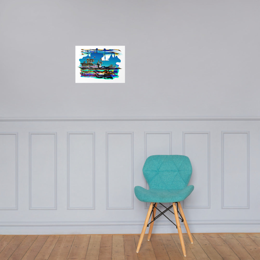 Ocean Airports - David Hinnebusch Comix - Photo paper poster