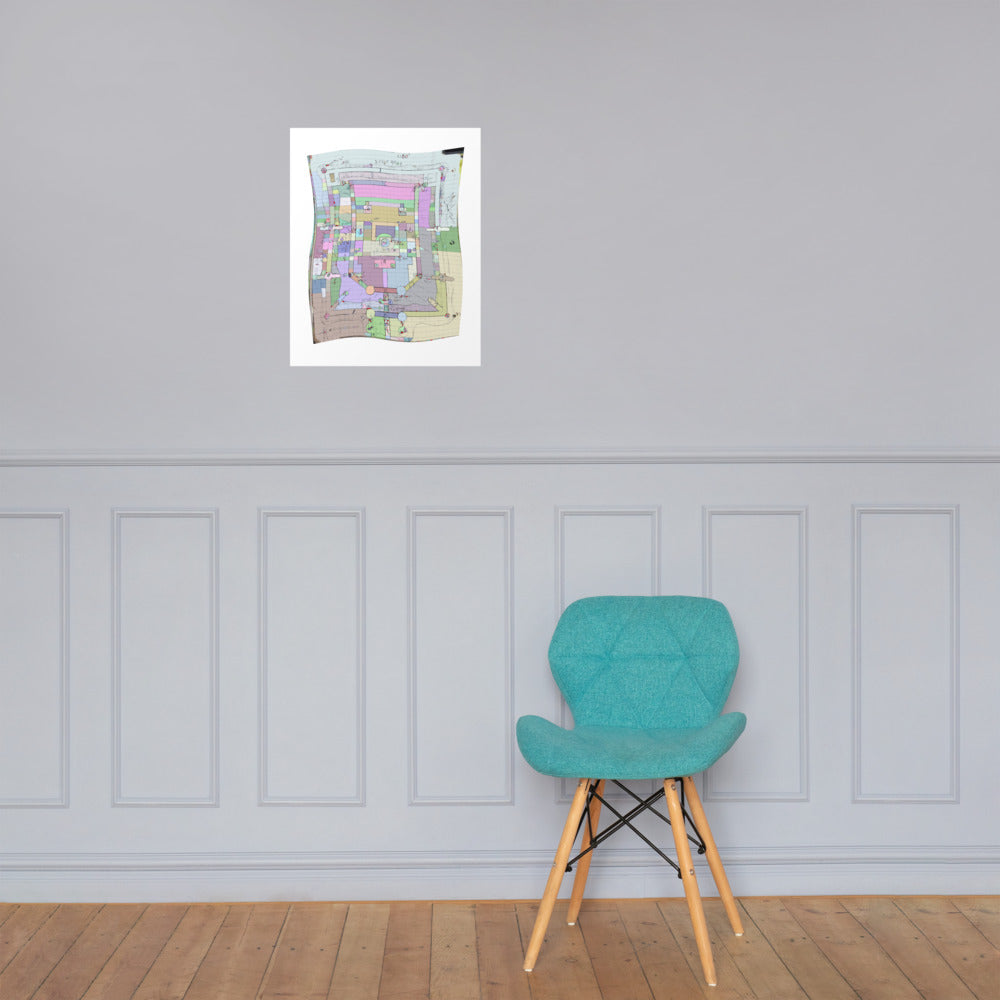 Paisley Dungeon Map Flag - Premium Luster Photo paper poster