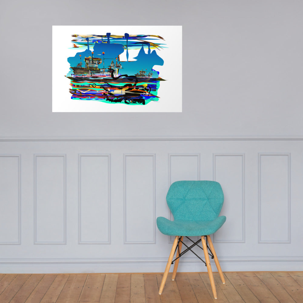 Ocean Airports - David Hinnebusch Comix - Photo paper poster