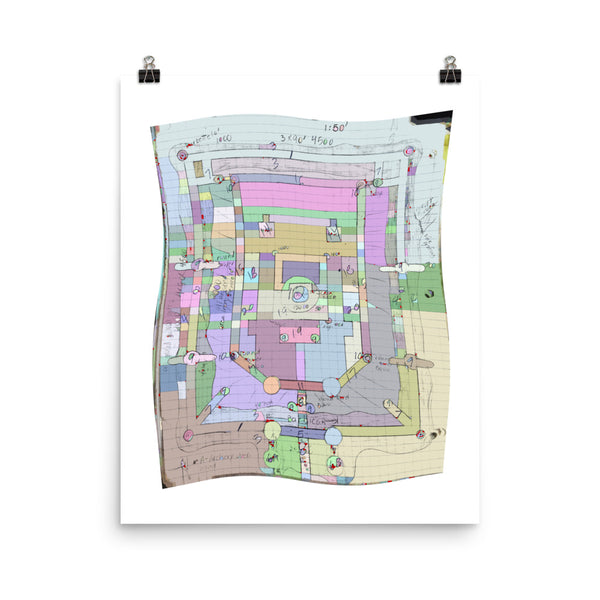 Paisley Dungeon Map Flag - David Hinnebusch Comix -  Photo paper poster