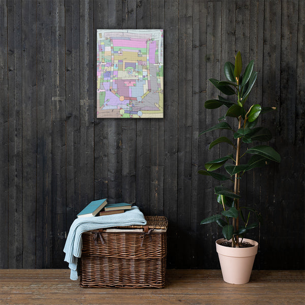Paisley Dungeon Map Flag  - David Hinnebusch Comix - Canvas print