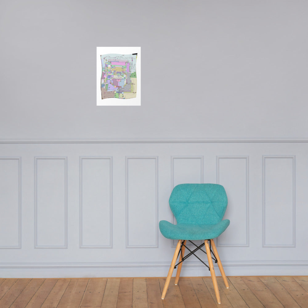 Paisley Dungeon Map Flag - Premium Luster Photo paper poster