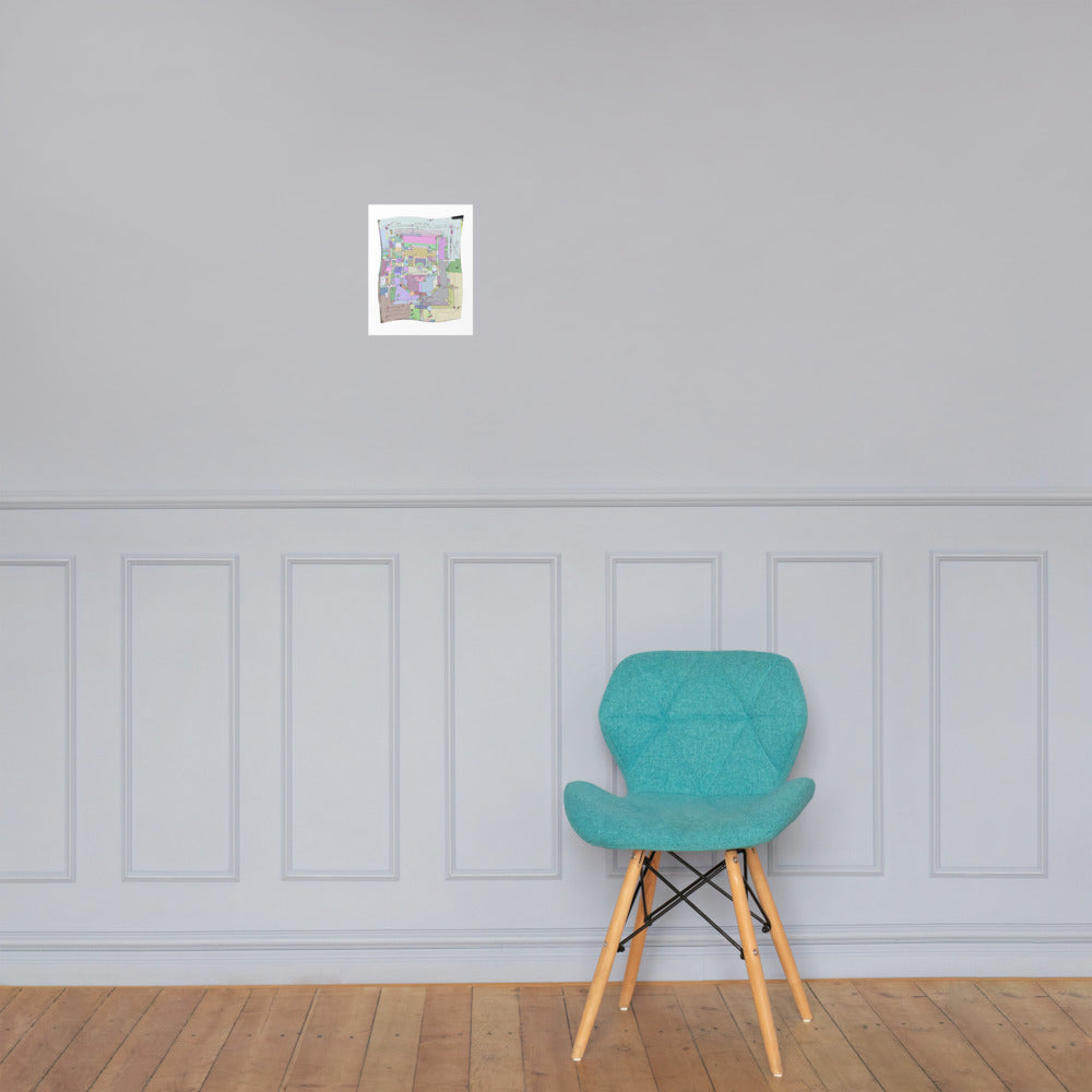 Paisley Dungeon Map Flag - Premium Luster Photo paper poster