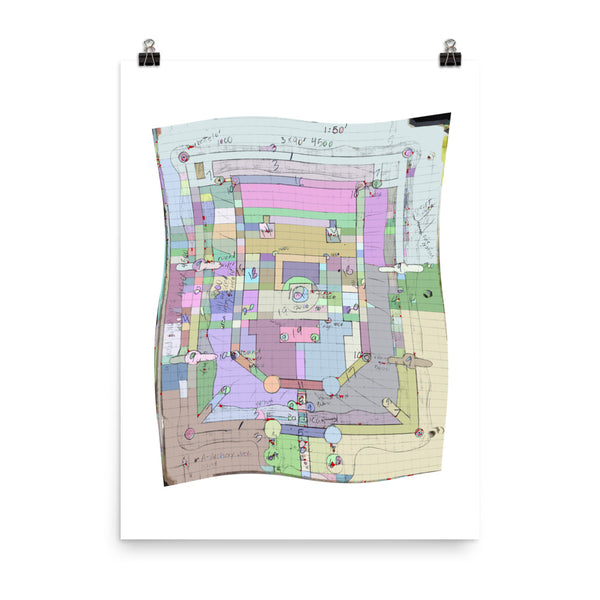 Paisley Dungeon Map Flag - David Hinnebusch Comix -  Photo paper poster