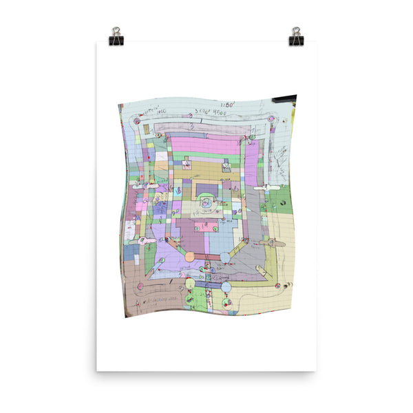 Paisley Dungeon Map Flag - David Hinnebusch Comix -  Photo paper poster